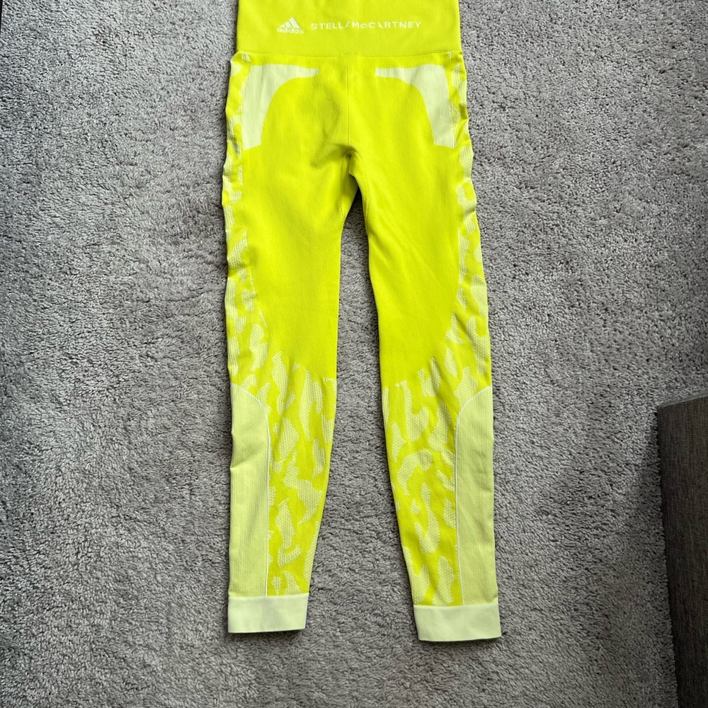 EUC Adidas Stella McCartney Yellow Leggings Medium - Picture 6 of 8